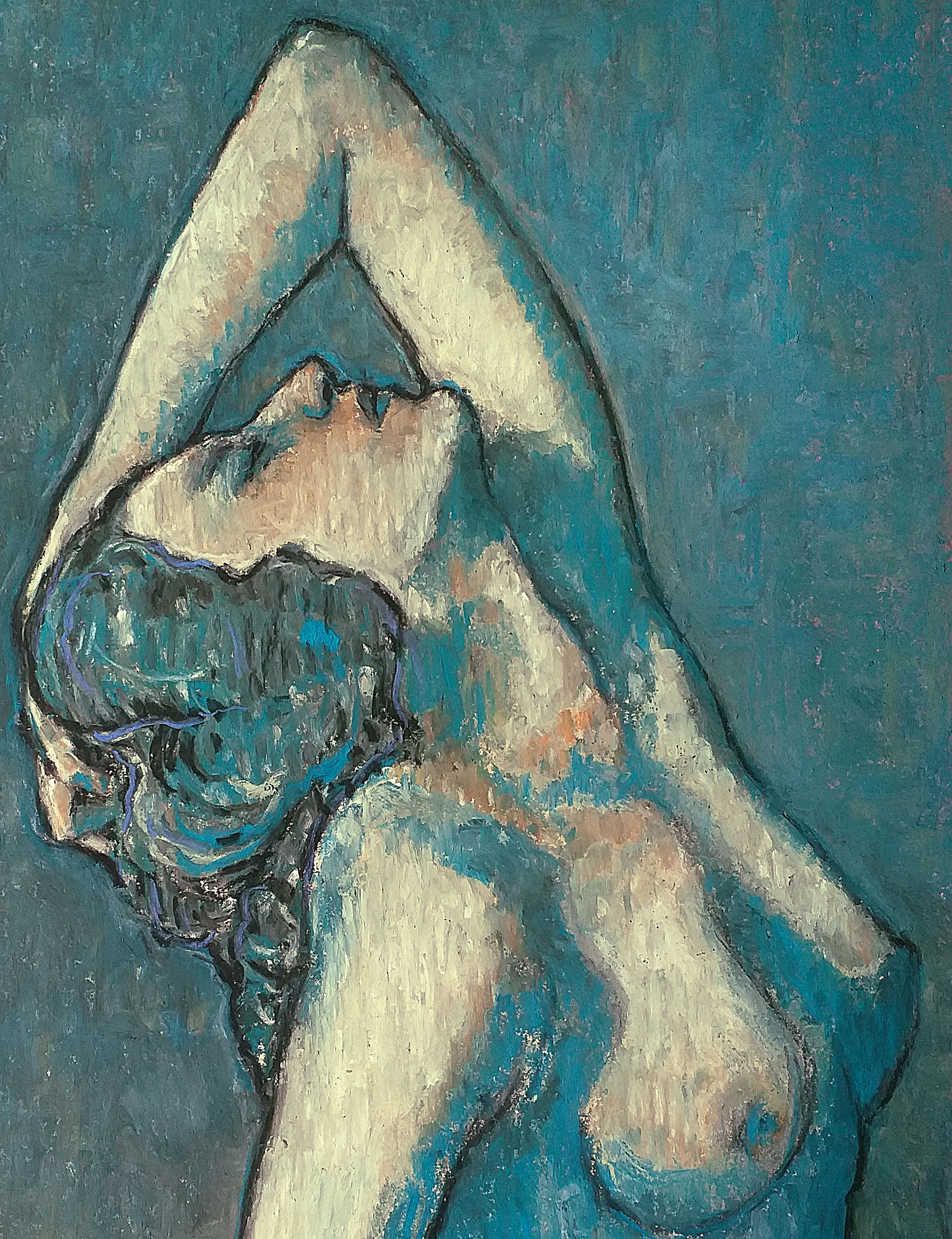Portrait au pastel femme blonde - Michel Marques